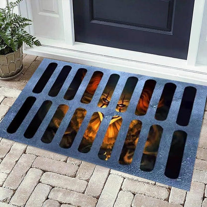 Halloween 3D Illusion Clown Door Mat - Spooky Entrance Welcome Rug