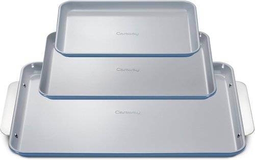Caraway Non-Stick Ceramic Baking Sheet Trio - Non-Toxic & PTFE Free - 18"x13", 15"x10", & 9"x13" - Slate Color