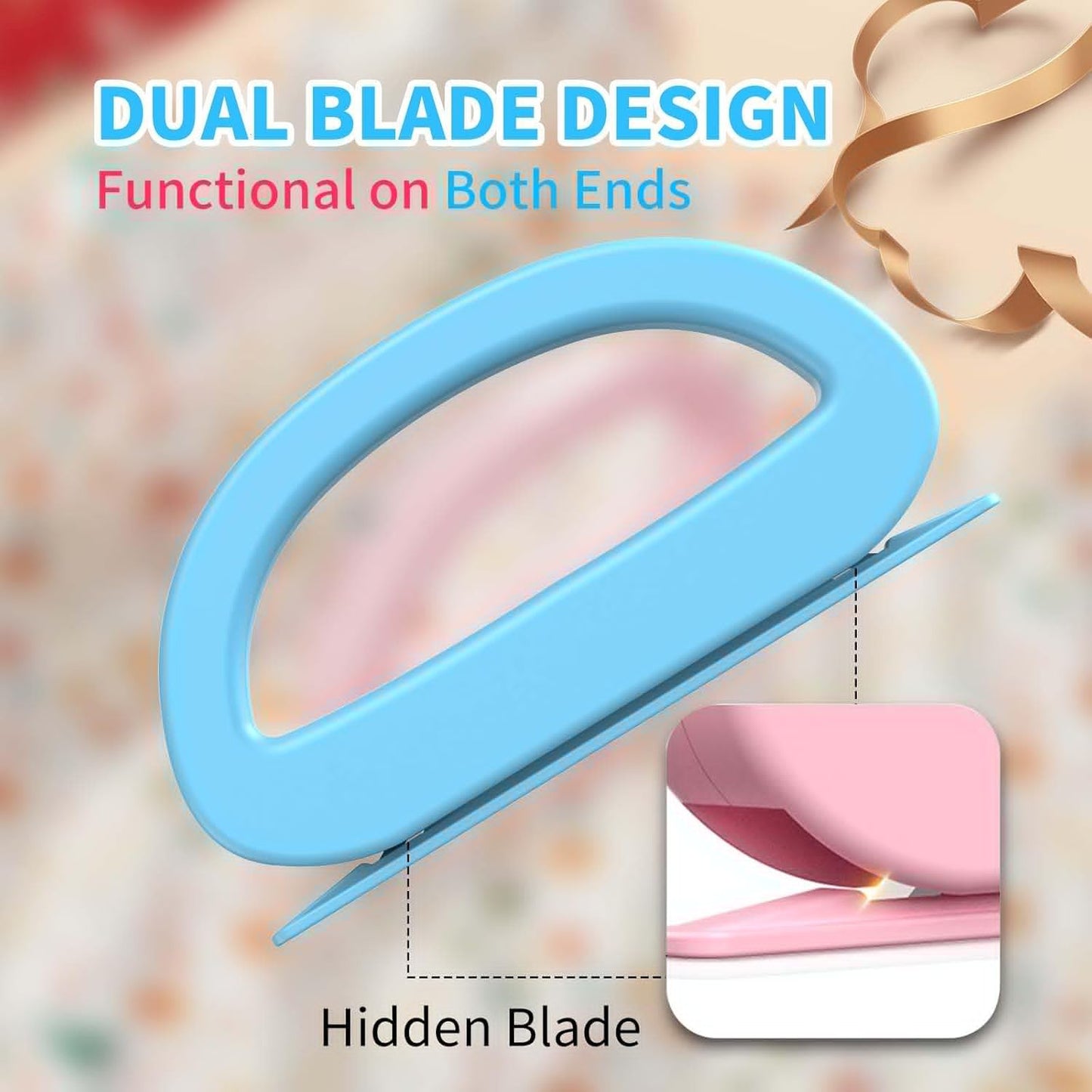 Dual Ended Wrapping Paper Cutter - 2-Pack with 4 Blades | Effortless Gift Wrapping Tool for Holidays