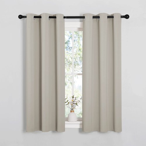 NICETOWN Room Darkening Draperies Window Curtain Panels, Thermal Insulated Grommet Room Darkening Curtains for Bedroom (Natural, 2 Panels, W34 x L54 -inch)