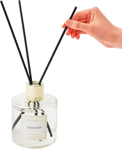 Cocorrína Flower Reed Diffuser - Clean Linen 6.7oz Scented Home Fragrance with Sticks for Bathroom Decor