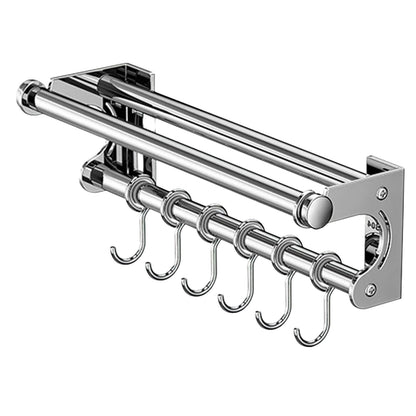 semofcen Kitchen Utensil Holder Hanger 30/40/50CM Stainless Steel Multifunctional Slide Rail Hook Space Saving Utensil Rack No Drilling Kitchen Rail for Hanging Cooking Utensils Mugs Spoons