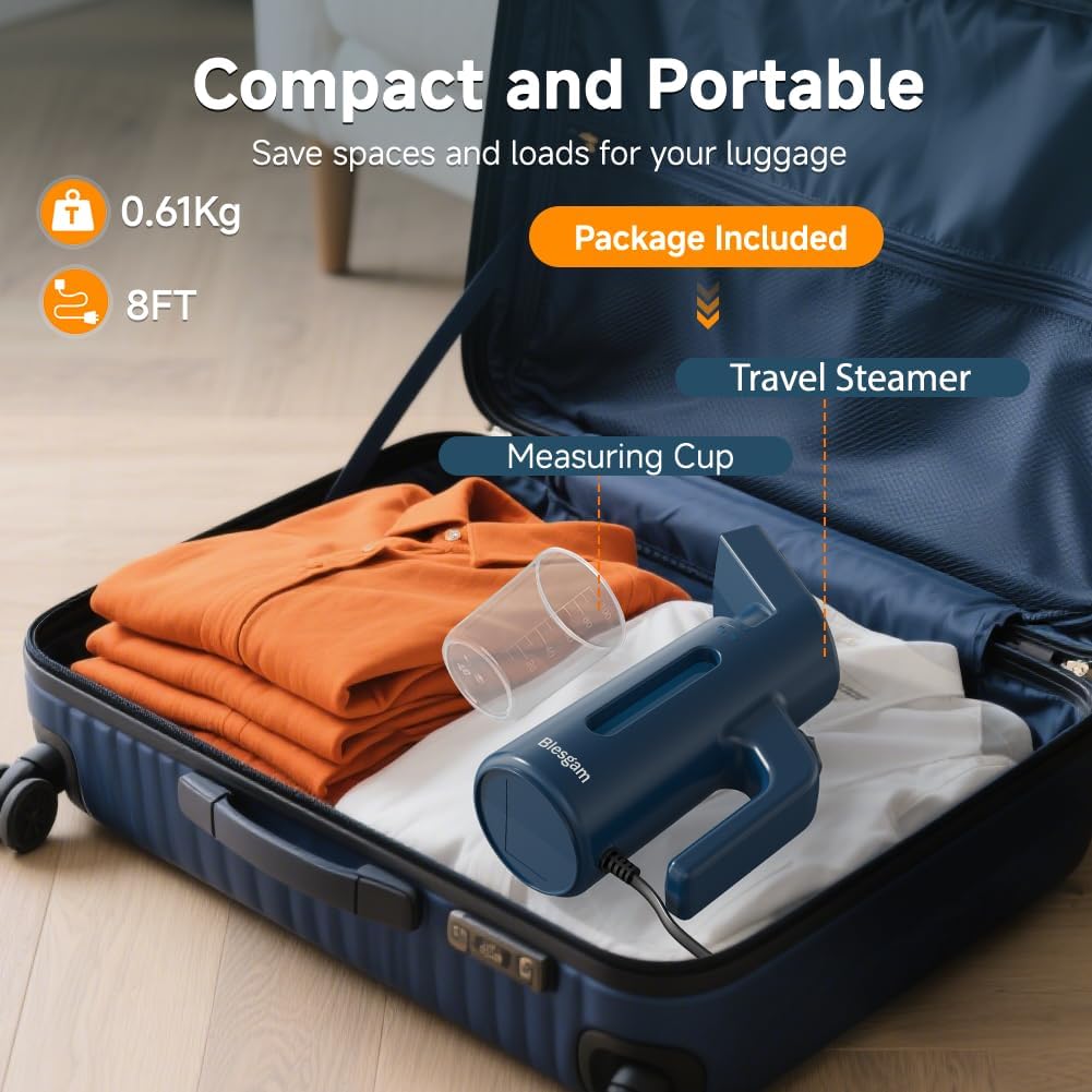 Skiennix Clothes Steamer - 700W Fast Heat-Up Garment Steamer with 180ML Water Tank | Ideal for Home & Office
