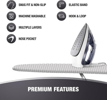 Extra Thick Ironing Board Cover by [Brand Name] - Heat Reflective, Scorch Resistant Padding | Standard Size 15x54, Gray Spotted
