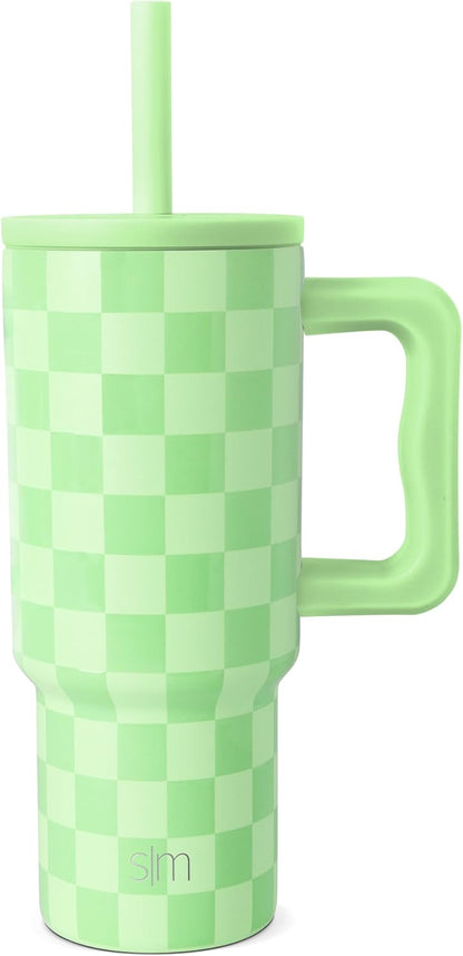 Simple Modern Kids 24 oz Tumbler - Spill Proof, Leak Resistant | Reusable Stainless Steel | Lime Checkmate