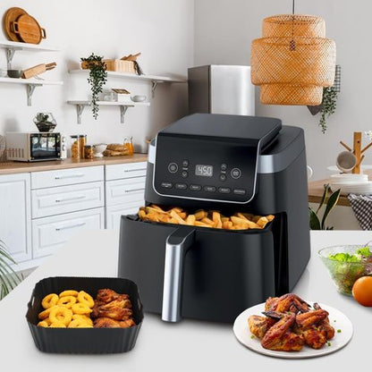 BYKITCHEN Air Fryer Silicone Liners - 8.5in Square Set of 2 for Ninja & Cosori 4.5-6.5 QT Air Fryers