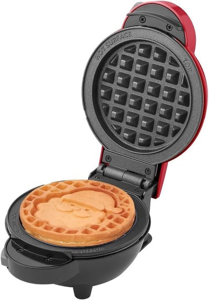 DASH Multimaker - Versatile Waffle Iron & Griddle with 7 Removable Plates | Mini Holiday Waffles (Red)