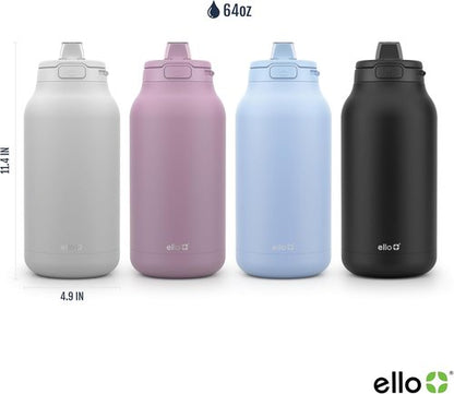 Ello Hydra 64oz Half Gallon Vacuum Insulated Stainless Steel Jug - Locking Lid for Easy Transport