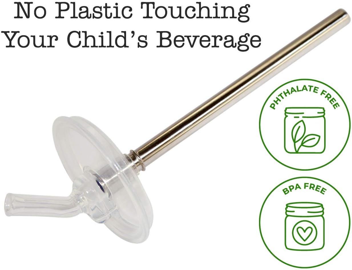 Skiennix Extra Short Stainless Steel Straws - Perfect for 12oz Thermos & Cocktails | 4 Pack with Cleaning Brush