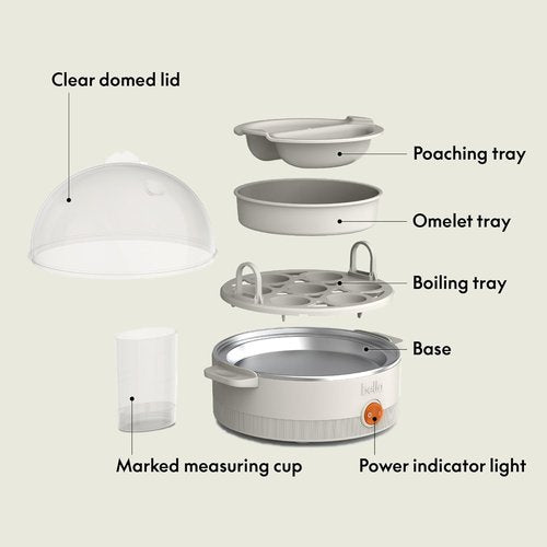 Bella Electric Egg Cooker - 7 Egg Capacity for Poached, Scrambled, Hard & Soft Boiled Eggs | Auto Shutoff, 360 Watt