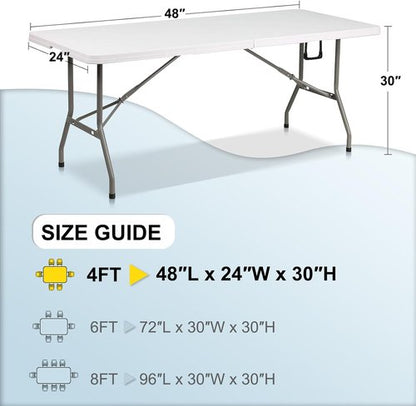 ABCCANOPY 4 Ft Spandex Table Cover - Open Back Fitted Tablecloth for Rectangle Tables | Black, Washable
