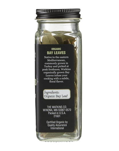 Watkins Gourmet Organic Bay Leaves Spice Jar - 0.17 Ounce, Pack of 3 for Flavorful Cooking