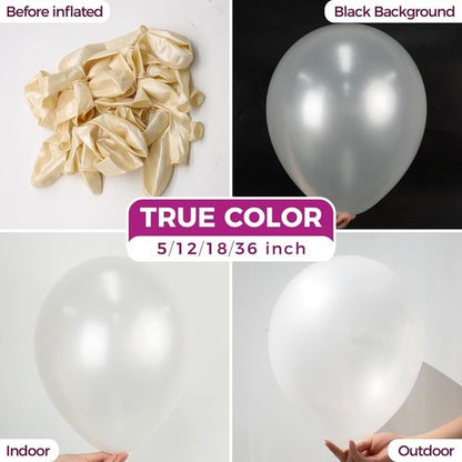 Bezente Pearl White Latex Balloons - 150 Pack 5-Inch Matte Helium Balloons for Weddings & Parties
