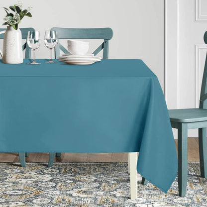 sancua Square Tablecloth - 54 x 54 Inch - Stain and Wrinkle Resistant Washable Polyester Table Cloth, Decorative Fabric Table Cover for Dining Table, Buffet Parties and Camping, Teal