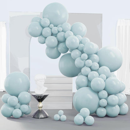 PartyWoo White & Pale Aqua Balloons - 280 Pack for Stunning Celebrations
