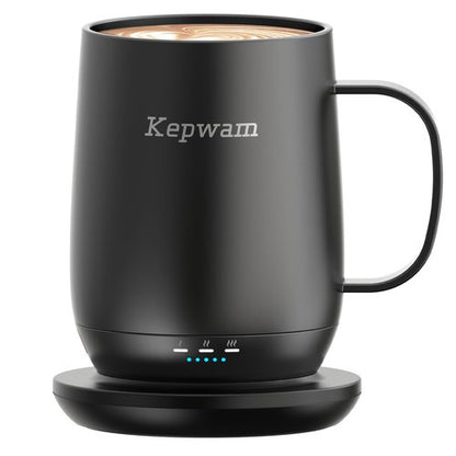 Kepwam Self Heating Coffee Mug, 16oz Smart Heated Coffee Mug, 150 Min Battery Life - Hot up to 149℉ Temperature Control Coffee Mug Warmer, Gifts for Women and Men