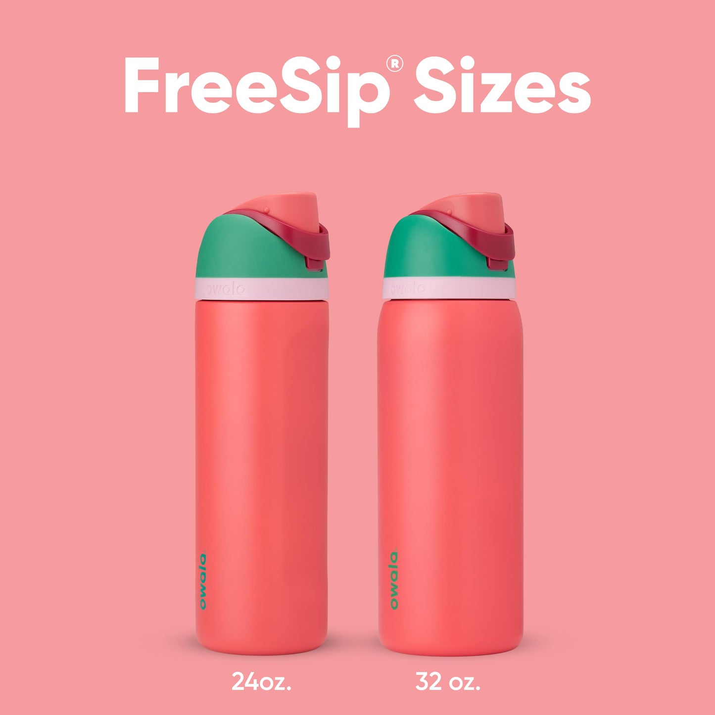 Owala FreeSip Insulated Stainless Steel Water Bottle with Straw for Sports, Travel, and School BPA-Free Sports Water Bottle, 24 oz, Strawberry Fields