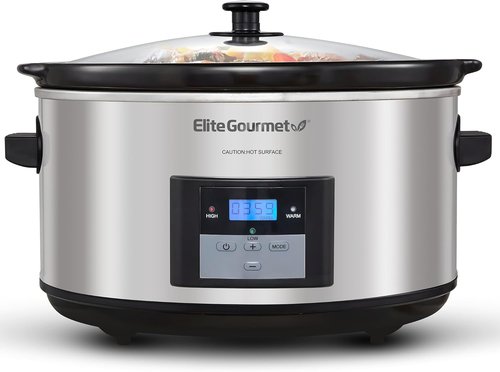 Elite Gourmet MST-900D 8.5Qt Digital XL Slow Cooker - Adjustable Temp for Perfect Entrees & Sauces