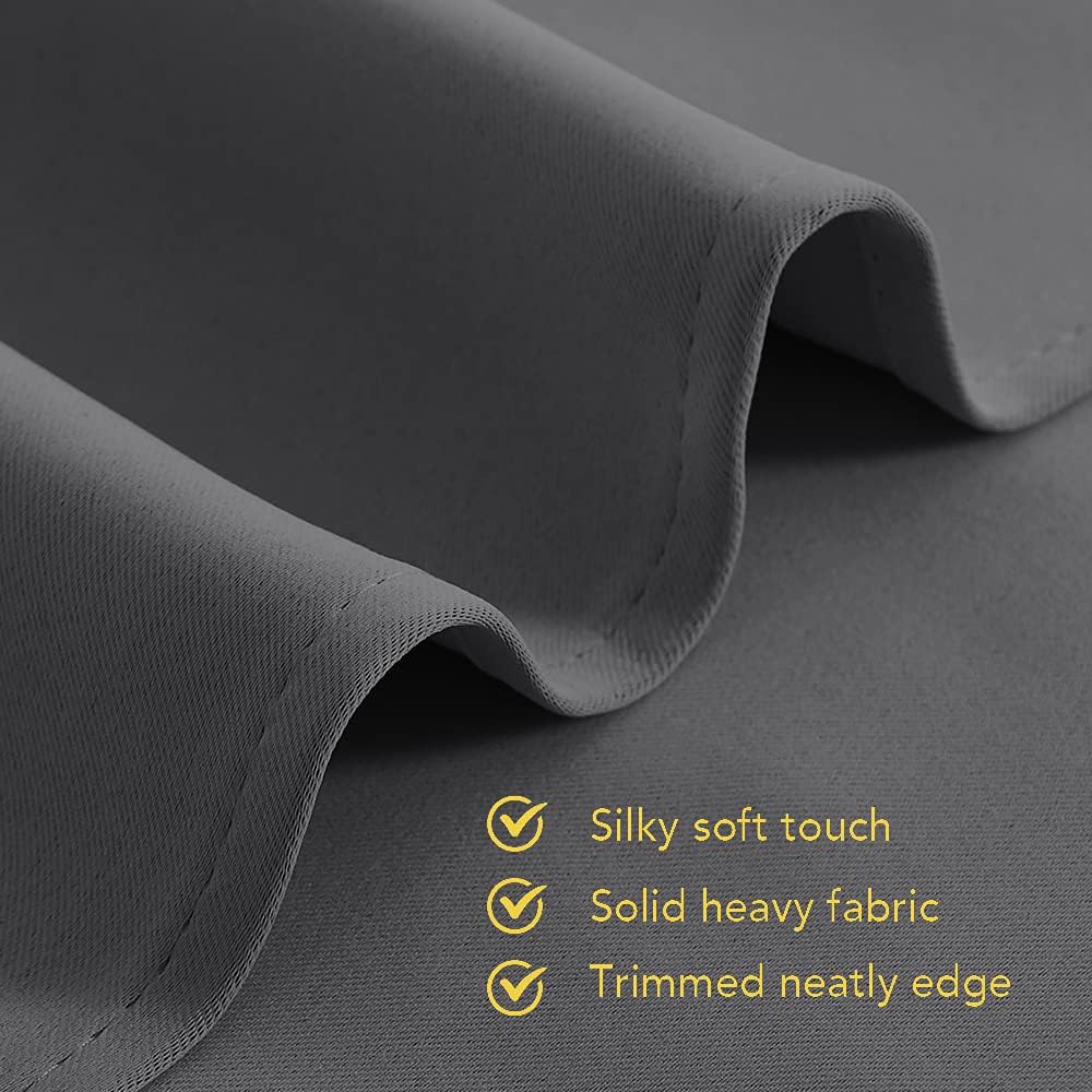 NICETOWN Grey Blackout Curtain Panels - Thermal Insulated Grommet Top Drapes | 45 Inch Long (2 Panels, W42 x L45)