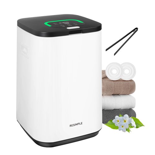 RESIMPLE Upgraded Towel Warmer for Bathroom, 23L Large Hot Towel Warmers Bucket with LED Display, 3 Heating Modes, Up to 24 Hour Delay, Luxury Towel Heater for Oversize Bathrobes Blankets - Black