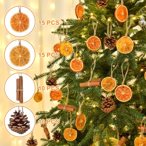 Christmas Dried Orange Slices Pine Cones Cinnamon Stick Set - 50 Pack