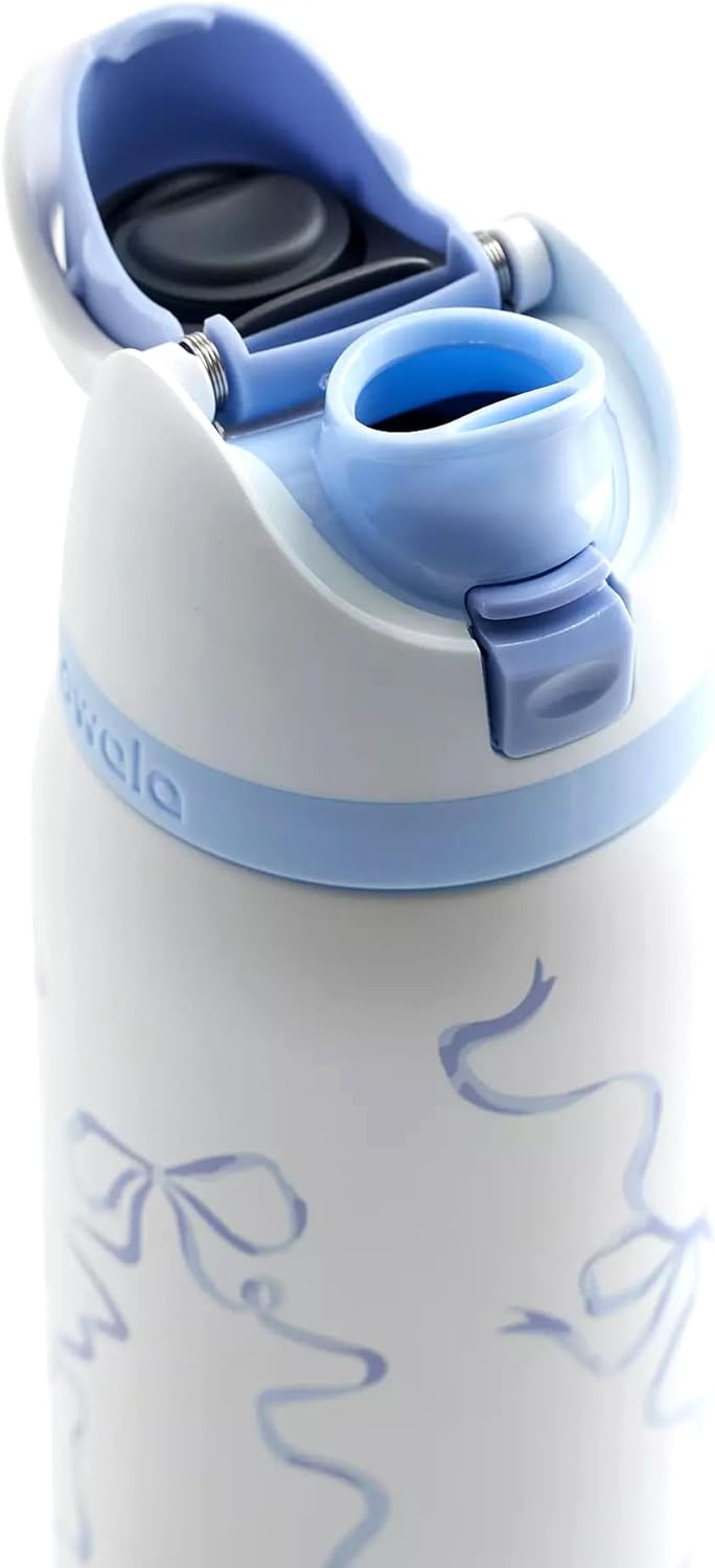 Owala 32 Oz Freesip Tied And True Blue Bows Water Bottle - Exclusive Design for Hydration