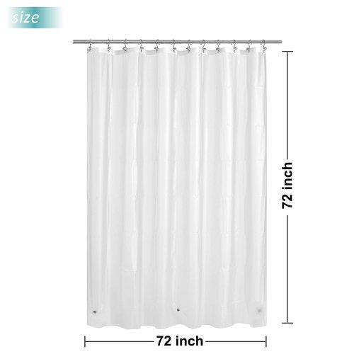 Mrs Awesome Shower Curtain Liner with Magnets, 72x72 Frosted PEVA Plastic Shower Curtain for Bathroom, Lightweight & Waterproof, 72 x 72, Frost