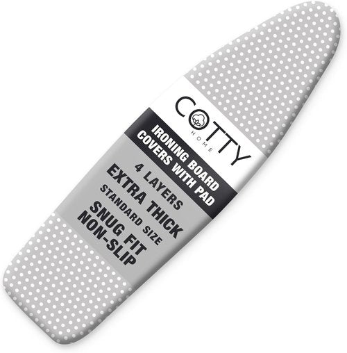 Extra Thick Ironing Board Cover by [Brand Name] - Heat Reflective, Scorch Resistant Padding | Standard Size 15x54, Gray Spotted