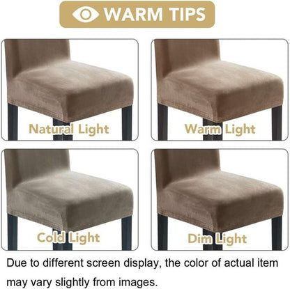 H.VERSAILTEX Dining Chair Covers - Stretch Velvet Slipcovers for Parson Chairs | Set of 4, Taupe