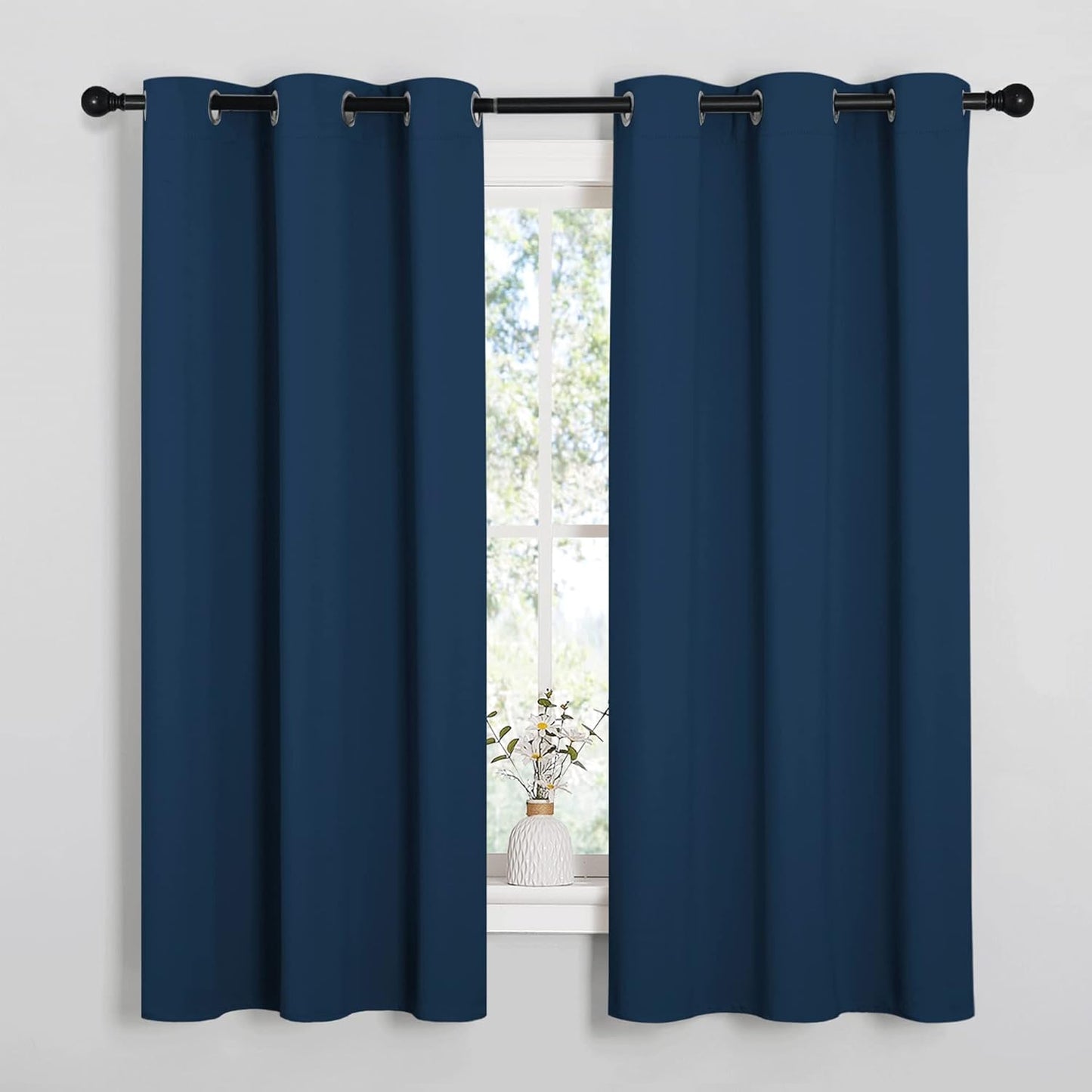 NICETOWN Blackout Curtain Panels - Thermal Insulated Draperies | 1 Pair, 34x63 Inches, Moroccan Blue