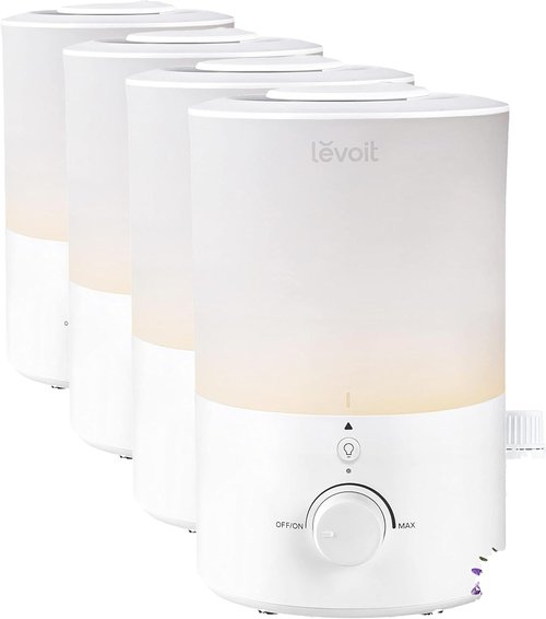 LEVOIT Humidifiers for Bedroom with Night Light(3L Water Tank)Cool Mist Top Fill Essential Oil Diffuser for Baby Nursery and Plants, 360° Nozzle, Quiet, Rapid Humidification for Home Large Room, White