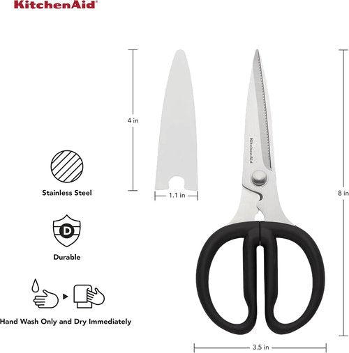 KitchenAid Universal Stainless Steel Shears - Versatile Utility Scissors in Black