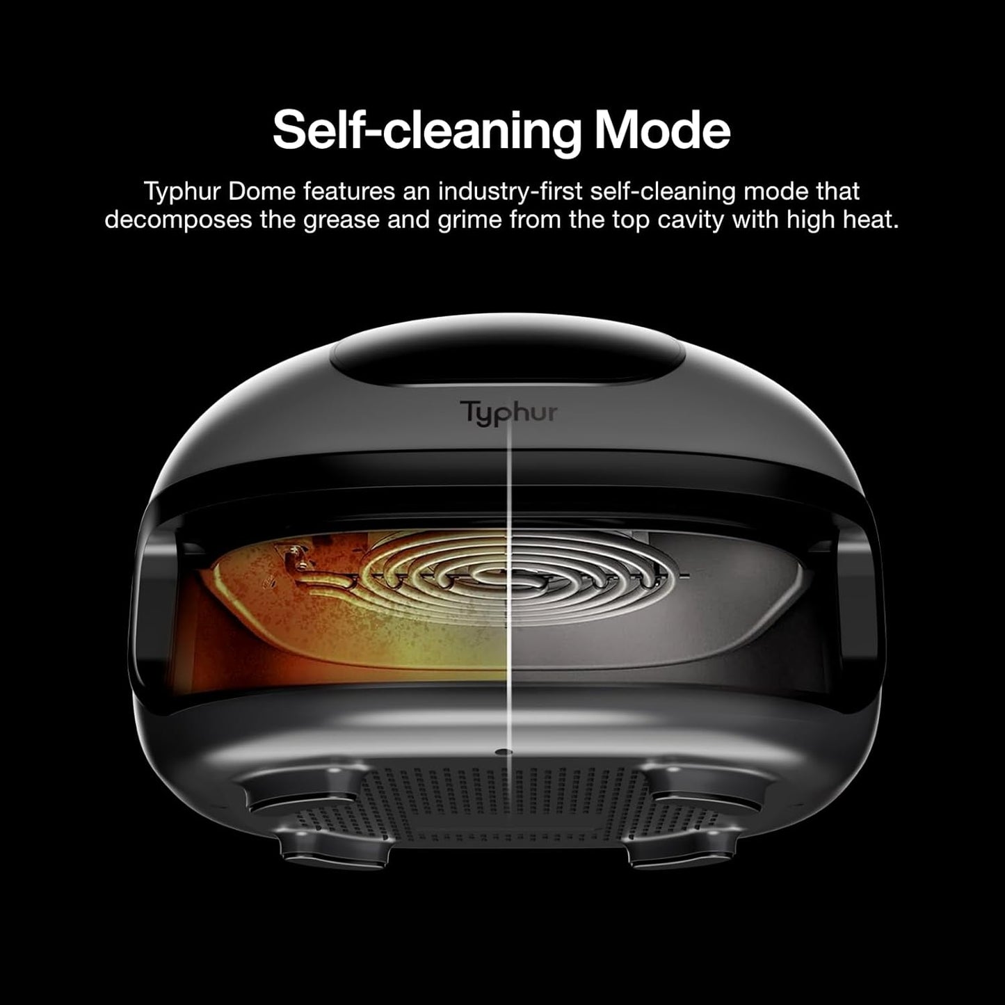 Typhur Dome 2 AI Smart Air Fryer - Large Flat Design with Self-Cleaning Ceramic Basket | Fits 12" Pizza