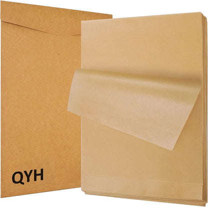 QYH Parchment Paper Sheets - 100 Unbleached Precut Baking Sheets, 8x12 Inches for Cookies & Cooking
