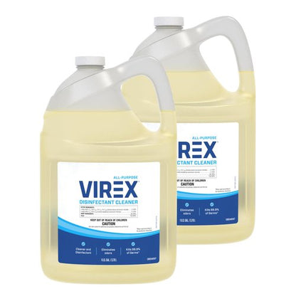 VIREX Diversey CBD540557 All Purpose Disinfectant Cleaner, For Home & Commercial Use, Kills 99.9% of Germs, Multi-Surface, Lemon Scent, 1 Gallon (Pack of 2)