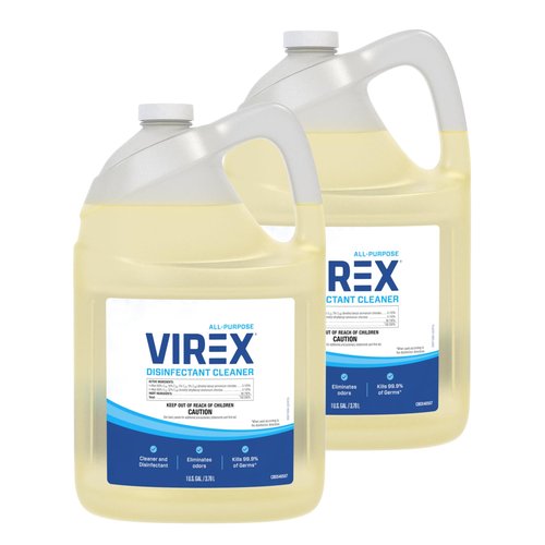 VIREX Diversey CBD540557 All Purpose Disinfectant Cleaner, For Home & Commercial Use, Kills 99.9% of Germs, Multi-Surface, Lemon Scent, 1 Gallon (Pack of 2)