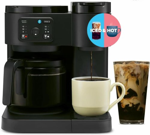 K-Duo Essentials Coffee Maker - Single Serve K-Cup & 12-Cup Carafe Brewer | 72 oz Reservoir, Pause & Pour Feature