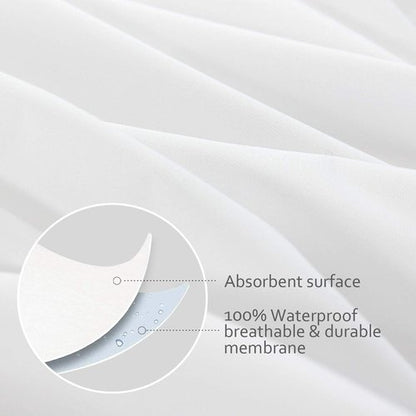 King Pillow Protector - Waterproof Zipper Encasement | 4 Pack, 20x36 Inch White Pillow Covers