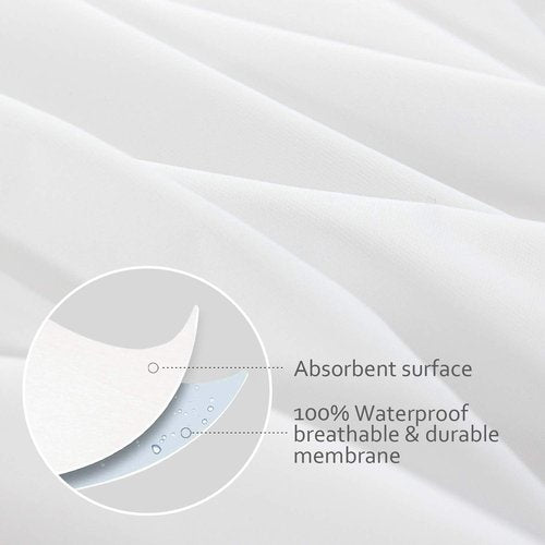 King Pillow Protector Waterproof with Zipper 4 Pack, 20x36 inch King Size Pillow Protector, Pillow Covers Encasement Pillow Case White
