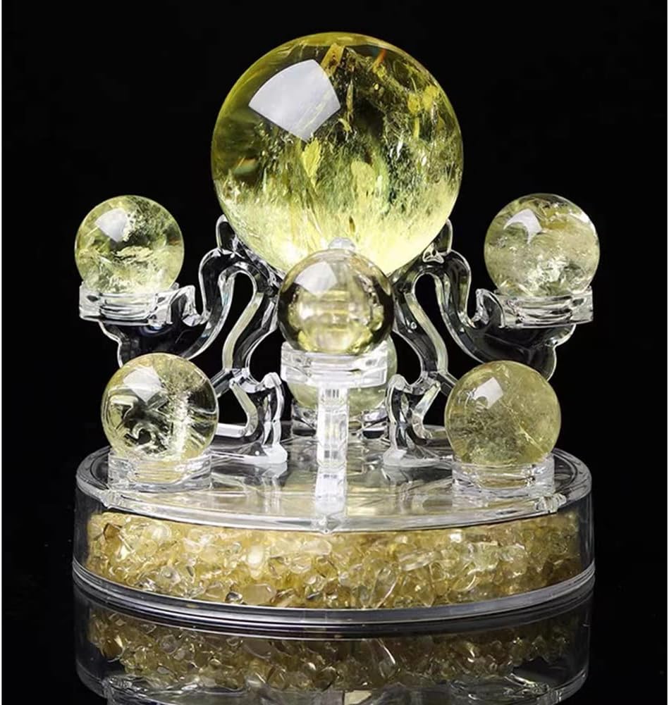 Skiennix Acrylic Crystal Ball Display Stand - Transparent Holder for 7 Glass Spheres | Elegant Desktop Ornament