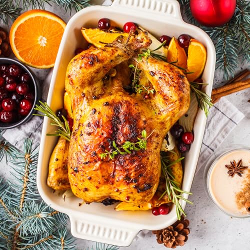 14 Quart Electric Roaster Oven with Self-Basting Lid - Stainless Steel, White