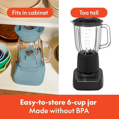 Bella 10-Speed Blender - Versatile Juicer & Smoothie Maker | 48oz Dishwasher Safe Pitcher, Stainless Steel Blade, Surf Color