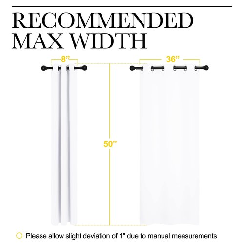 NICETOWN White Window Curtain Panels 50 inch Length, 50% Light Blocking Curtains for Bedroom & Dining Room Window (Set of 2, 42 inches x 50 inches)