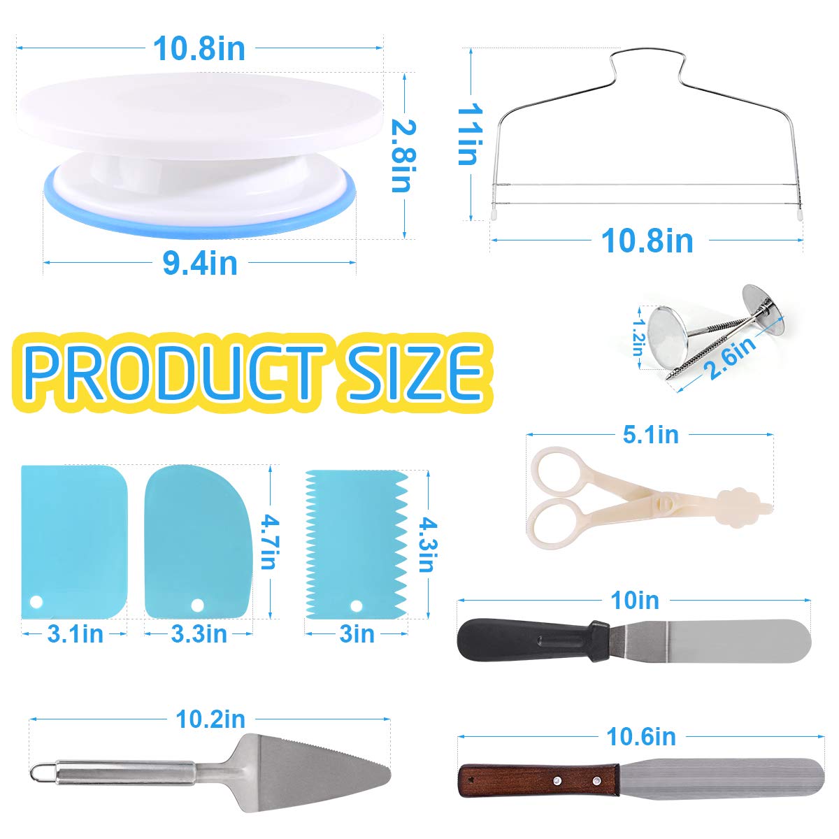 305Pcs Cake Decorating Supplies Cake Decorating Kits for Beginners, Cupcake Decorating Tools Baking Supplies Set for Kids and Adults, Cake Turntable Stands, Piping Tips & Bags