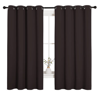 NICETOWN Blackout Curtain Panels for Bedroom Window, Triple Weave Microfiber Energy Saving Thermal Insulated Blackout Draperies and Drapes(2 PCs, 55 inches by 68 inches Each Panel, Toffee Brown)