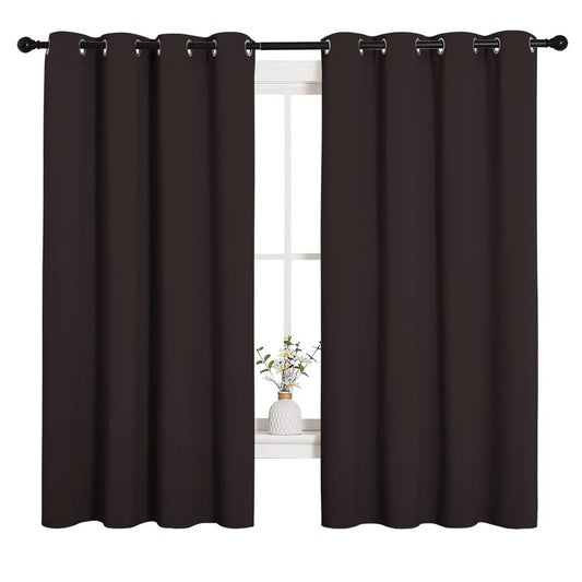 NICETOWN Blackout Curtain Panels for Bedroom Window, Triple Weave Microfiber Energy Saving Thermal Insulated Blackout Draperies and Drapes(2 PCs, 55 inches by 68 inches Each Panel, Toffee Brown)