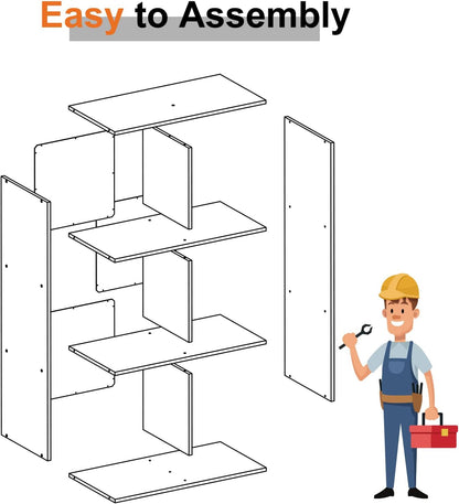 Sweetcrispy 6 Cube Storage Organizer - Versatile Open Cube Bookshelf with Removable Back Panels | 36" L x 11.6" W x 24" H, White