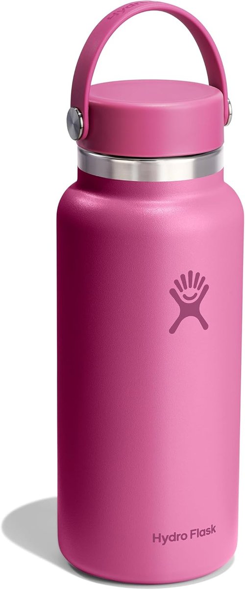 Hydro Flask Water Bottle - Insulated Stainless Steel, Wide Mouth Flex Lid - 32 Oz Reef Pink, Leakproof & Refillable