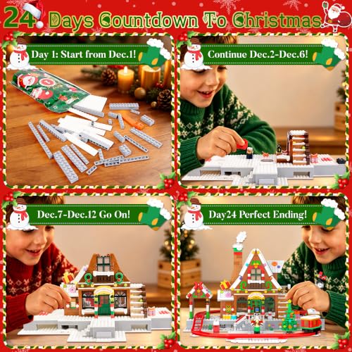Christmas Train House Building Blocks Advent Calendar 2026 - Kids & Adults Variation