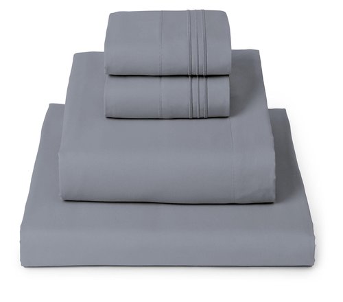 Mellanni King Sheets Set - 4 PC Iconic Collection Bedding - Hotel Luxury, Extra Soft, Cooling Bed Sheets - Wrinkle, Fade, Stain Resistant (King, Mineral Gray)